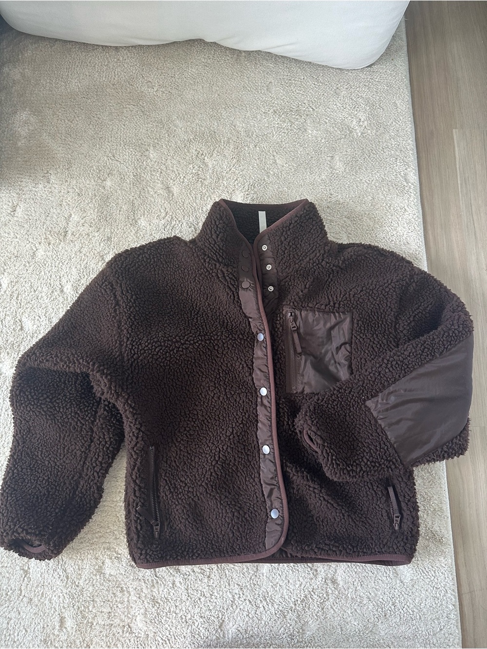 Fabletics Dark Brown Teddy Sherpa Lined Jacket